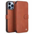 QIALINO Eleganckie Skórzane Etui do iPhone 13 Pro brązowe