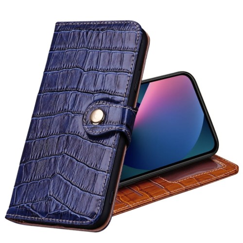Niebieskie Skórzane Etui Pokrowiec do iPhone 13 mini