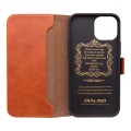 QIALINO Eleganckie Skórzane Etui Pokrowiec do iPhone 13 brązowe