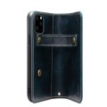Denior Skórzane Etui Pokrowiec do iPhone 13 Pro niebieskie