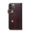 Denior Skórzane Etui Pokrowiec do iPhone 13 Pro bordowe