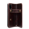 Denior Skórzane Etui Pokrowiec do iPhone 13 Pro bordowe