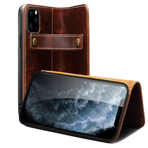 Denior Skórzane Etui Pokrowiec do iPhone 13 Pro brązowe