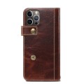 Denior Skórzane Etui Pokrowiec do iPhone 13 Pro brązowe