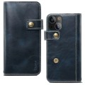 Denior Skórzane Etui Pokrowiec do iPhone 13 niebieskie
