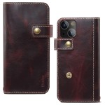 Denior Skórzane Etui Pokrowiec do iPhone 13 bordowe