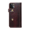 Denior Skórzane Etui Pokrowiec do iPhone 13 bordowe