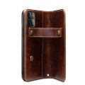 Denior Skórzane Etui Pokrowiec do iPhone 13 bordowe