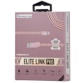 MOMAX Elite Link PRO skórzany kabel USB Lightning 8pin MFi - złoty róż