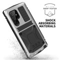 R-JUST Mocne Pancerne Etui Antywstrząsowe do Samsung Galaxy S23 Ultra 5G srebrne
