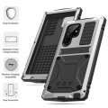 R-JUST Mocne Pancerne Etui Antywstrząsowe do Samsung Galaxy S23 Ultra 5G srebrne