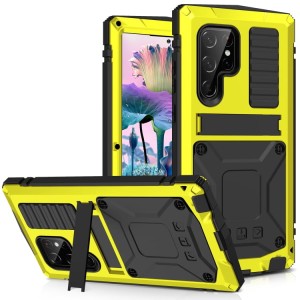 R-JUST Mocne Pancerne Etui Antywstrząsowe do Samsung Galaxy S23 Ultra 5G żółte