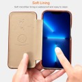 ICARER Eleganckie Skórzane Etui do iPhone 13 Mini brązowe