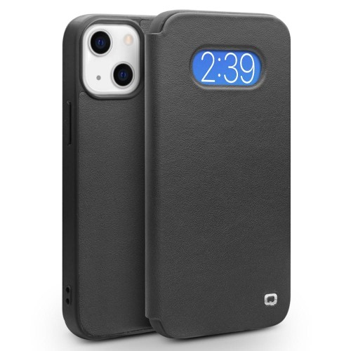 QIALINO Skórzane Etui Pokrowiec iPhone 13 mini czarne