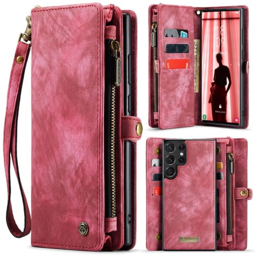 Pokrowiec Portfel CASEME do Samsung Galaxy S23 Ultra 5G czerwone