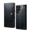 Denior Skórzane Etui Pokrowiec do Samsung Galaxy S23 Ultra 5G granatowy