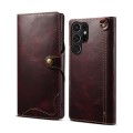 Denior Skórzane Etui Pokrowiec do Samsung Galaxy S23 Ultra 5G bordowy