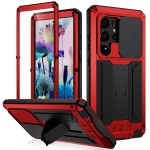 R-JUST Pancerne Etui Antywstrząsowe do Samsung Galaxy S23 Ultra 5G czerwone
