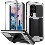 R-JUST Pancerne Etui Antywstrząsowe do Samsung Galaxy S23 Ultra 5G srebrne