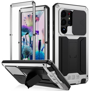 R-JUST Pancerne Etui Antywstrząsowe do Samsung Galaxy S23 Ultra 5G srebrne