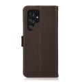 KHAZNEH Skórzane Etui Pokrowiec FRID do Samsung Galaxy S23 Ultra 5G brązowy