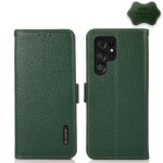 KHAZNEH Skórzane Etui Pokrowiec FRID do Samsung Galaxy S23 Ultra 5G zielony