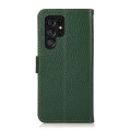 KHAZNEH Skórzane Etui Pokrowiec FRID do Samsung Galaxy S23 Ultra 5G zielony