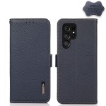KHAZNEH Skórzane Etui Pokrowiec FRID do Samsung Galaxy S23 Ultra 5G niebieski