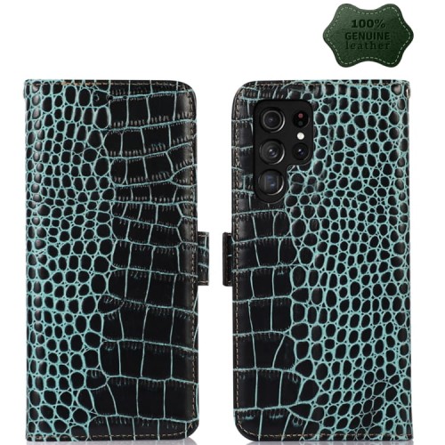 Skórzane Etui Pokrowiec FRID do Samsung Galaxy S23 Ultra 5G zielony