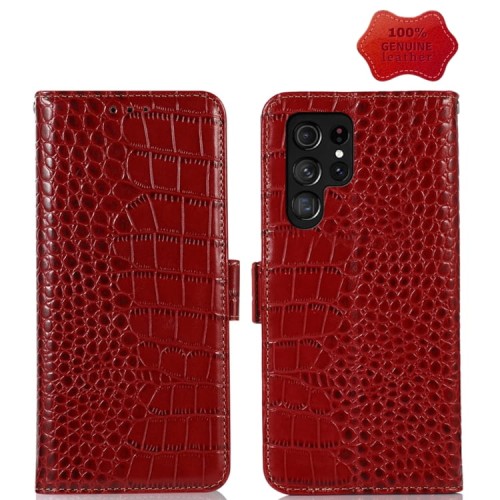 Skórzane Etui Pokrowiec FRID do Samsung Galaxy S23 Ultra 5G czerwony