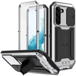 R-JUST Pancerne Etui Antywstrząsowe do Samsung Galaxy S22+ 5G srebrne