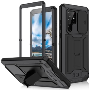 R-JUST Pancerne Etui Antywstrząsowe do Samsung Galaxy S22 Ultra 5G czarne