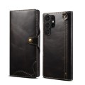 Denior Skórzane Etui Pokrowiec do Samsung Galaxy S22 Ultra 5G czarny