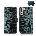 Skórzane Etui Pokrowiec FRID do Samsung Galaxy S22+ 5G zielony