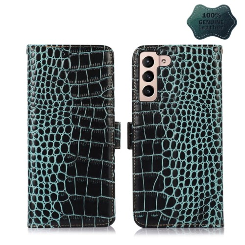 Skórzane Etui Pokrowiec FRID do Samsung Galaxy S22+ 5G zielony