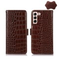 Skórzane Etui Pokrowiec FRID do Samsung Galaxy S22+ 5G brązowy