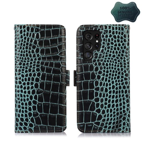 Skórzane Etui Pokrowiec FRID do Samsung Galaxy S22 Ultra 5G zielony