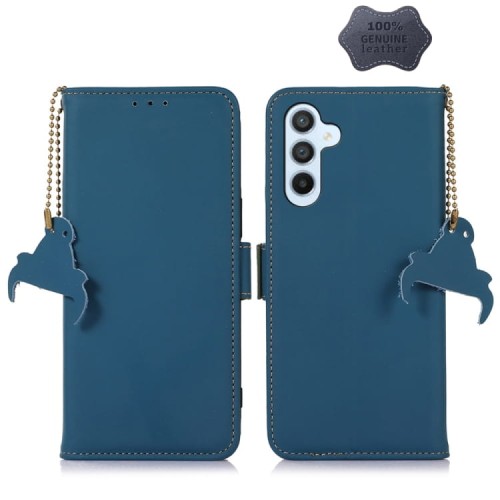 Skórzane Matowe Etui FRID do Samsung Galaxy S22+ 5G niebieskie