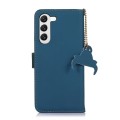 Skórzane Matowe Etui FRID do Samsung Galaxy S22+ 5G niebieskie