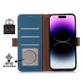 Skórzane Matowe Etui FRID do Samsung Galaxy S22+ 5G niebieskie