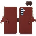 Skórzane Matowe Etui FRID do Samsung Galaxy S22 5G brązowe
