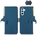 Skórzane Matowe Etui FRID do Samsung Galaxy S22 5G niebieskie
