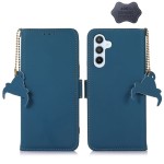 Skórzane Matowe Etui FRID do Samsung Galaxy S22 5G niebieskie