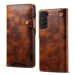Denior Skórzane Etui Pokrowiec do Samsung Galaxy S23 5G brązowe