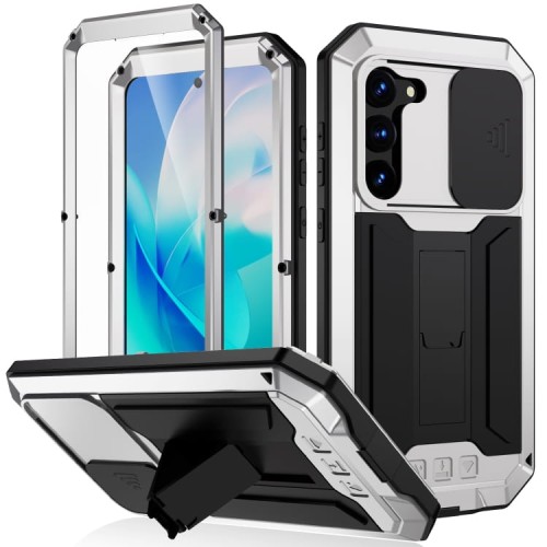 R-JUST Pancerne Etui Antywstrząsowe do Samsung Galaxy S23 5G srebrne