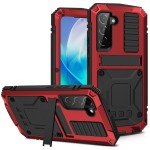 R-JUST Mocne Pancerne Etui Antywstrząsowe do Samsung Galaxy S23 5G czerwone