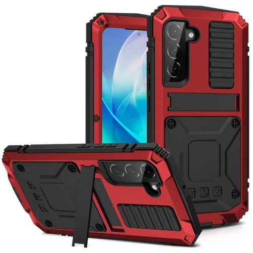 R-JUST Mocne Pancerne Etui Antywstrząsowe do Samsung Galaxy S23 5G czerwone