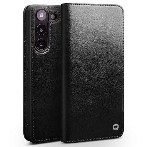 QIALINO Eleganckie Skórzane Etui do Samsung Galaxy S23+ 5G czarne