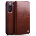 QIALINO Eleganckie Skórzane Etui do Samsung Galaxy S23+ 5G brązowe