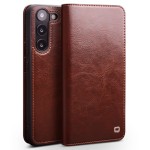 QIALINO Eleganckie Skórzane Etui do Samsung Galaxy S23+ 5G brązowe